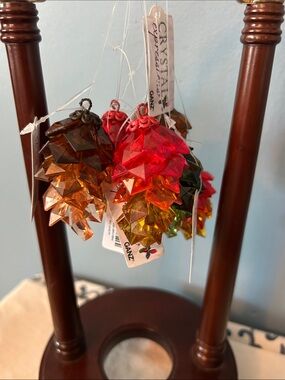Ganz - 6 total Crystal Pinecone Holiday Ornaments - Red, Amber, Green - NO 
Disp